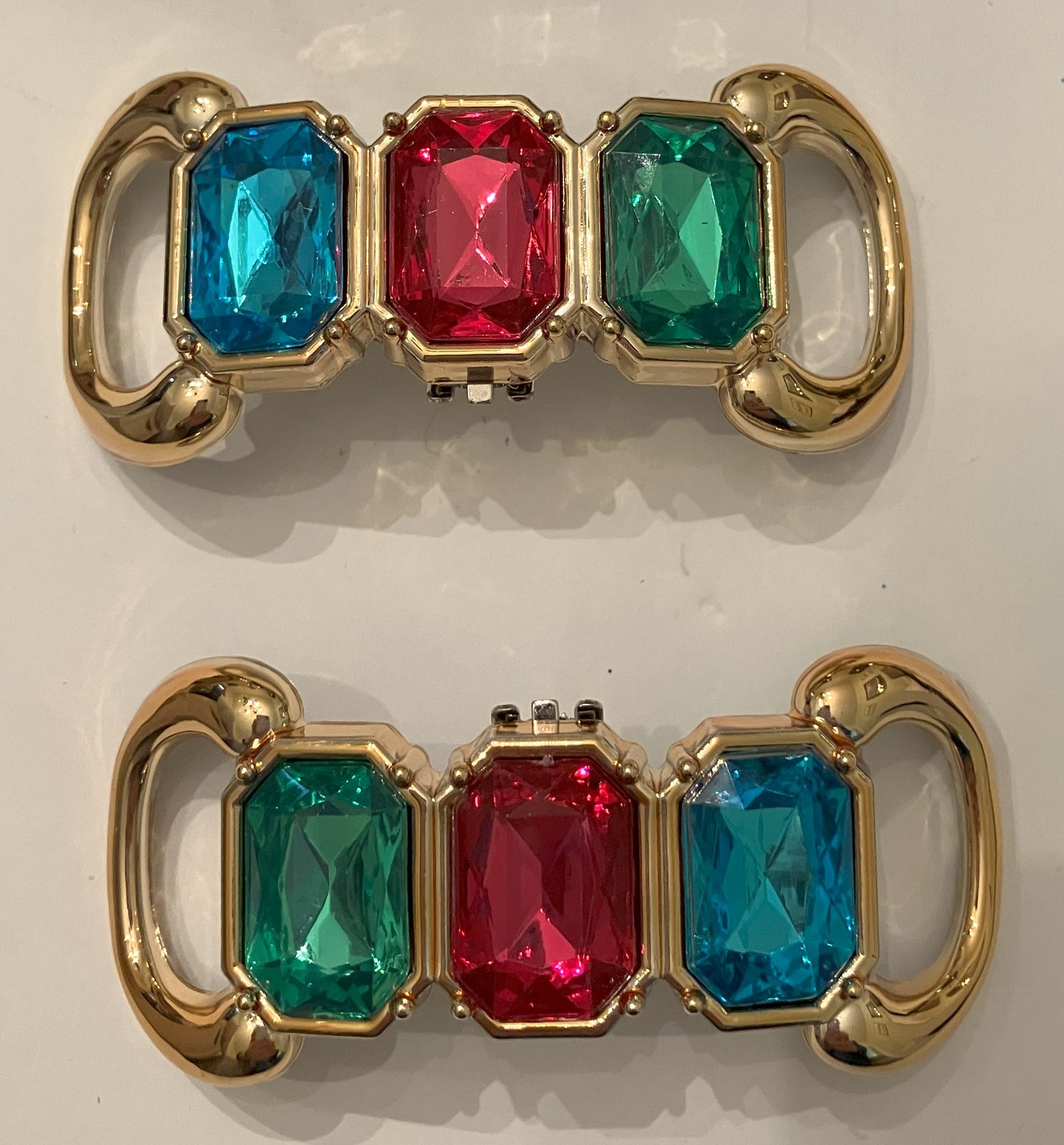 Tri-Colored shoe buckles