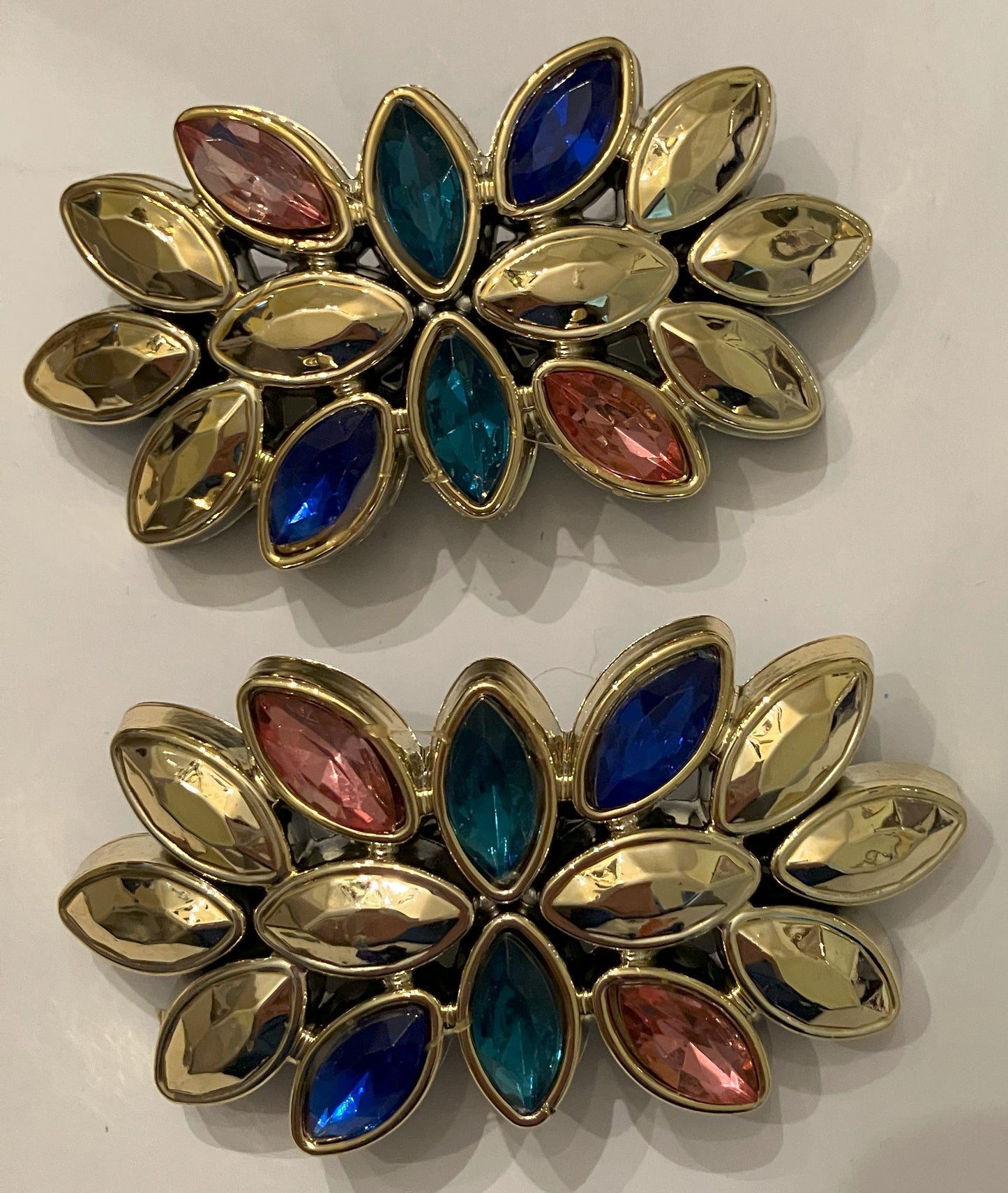 Multi colored shoe buckles