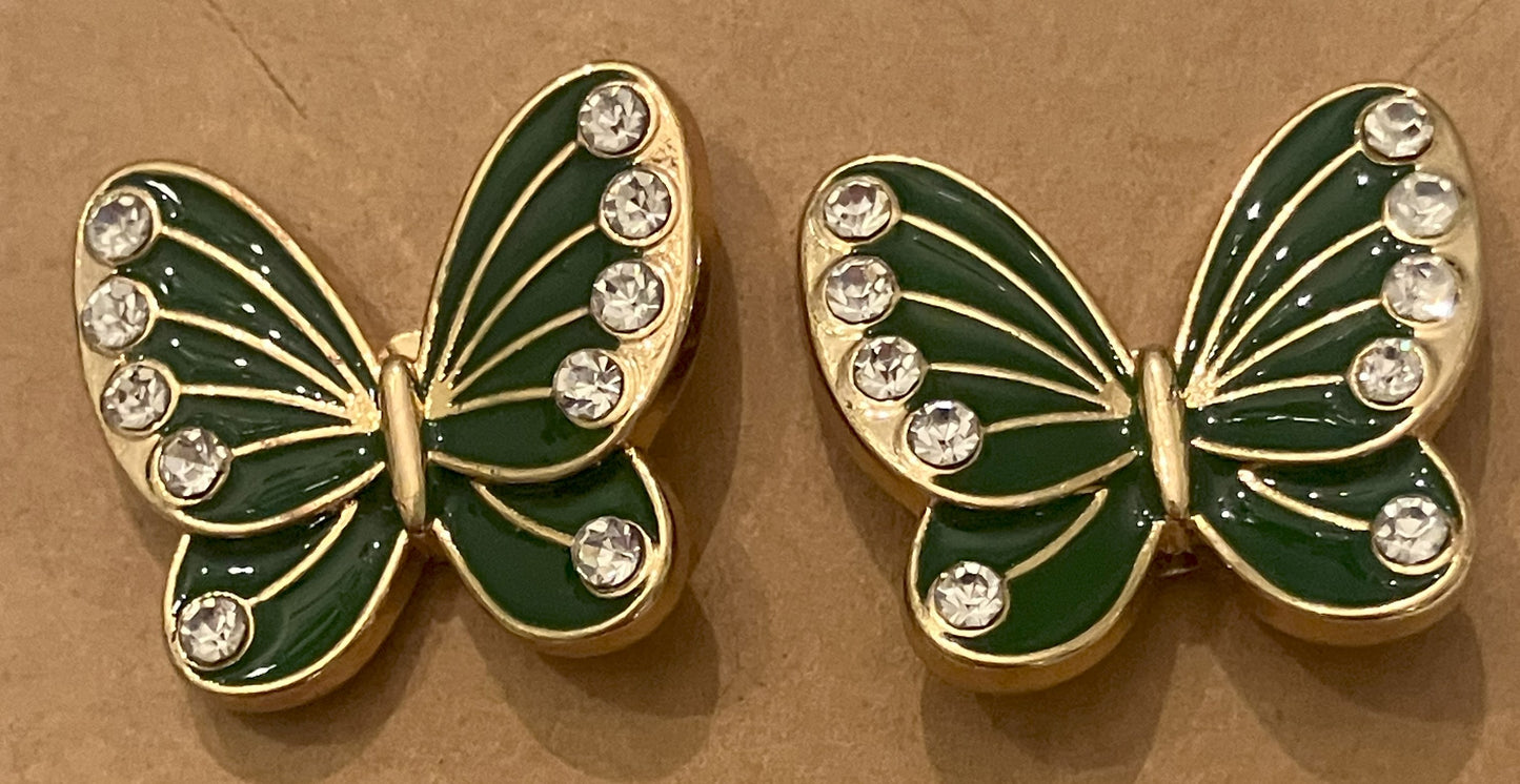 Green Butterfly Earrings