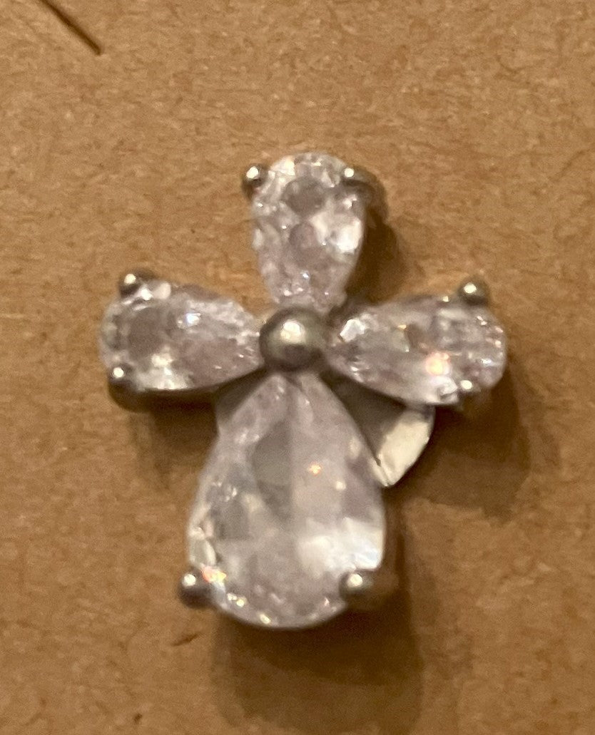 Cross earrings with clear stones