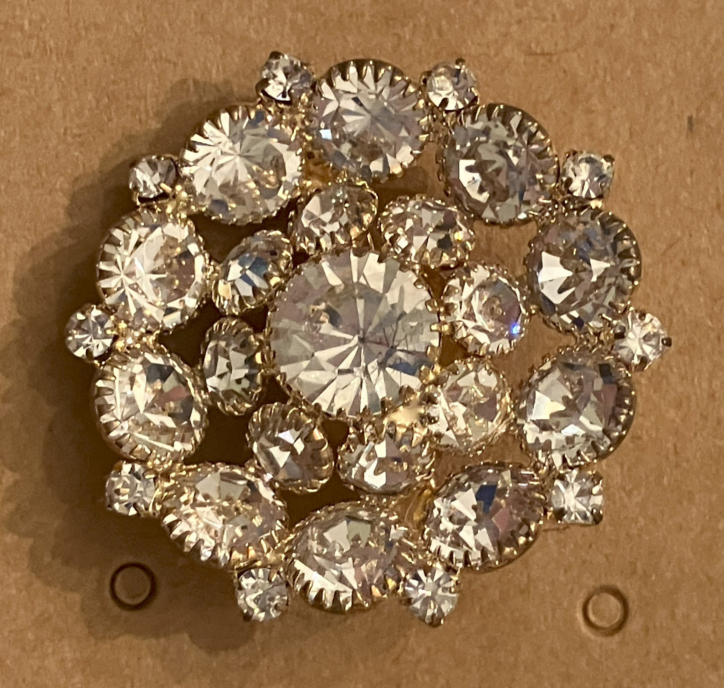 vintage clustered brooch with clear stones