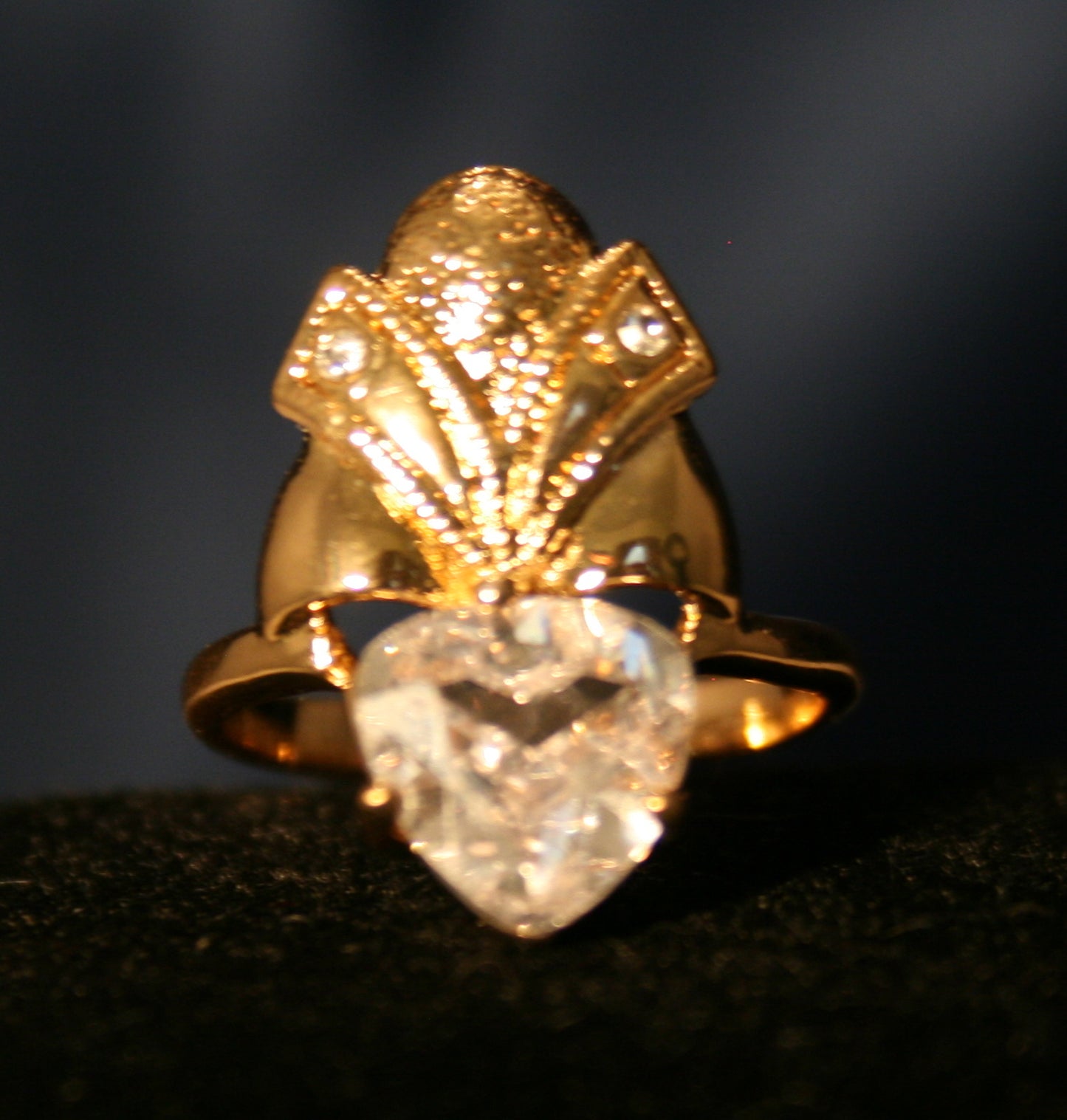 large, heart-shaped clear gemstone