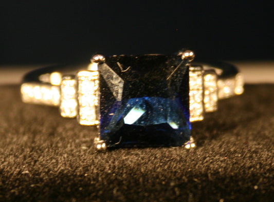 Square blue gemstone