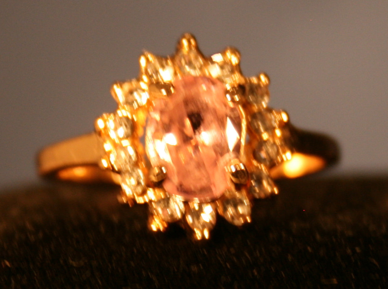 Floral setting with Round Pink Gemstone